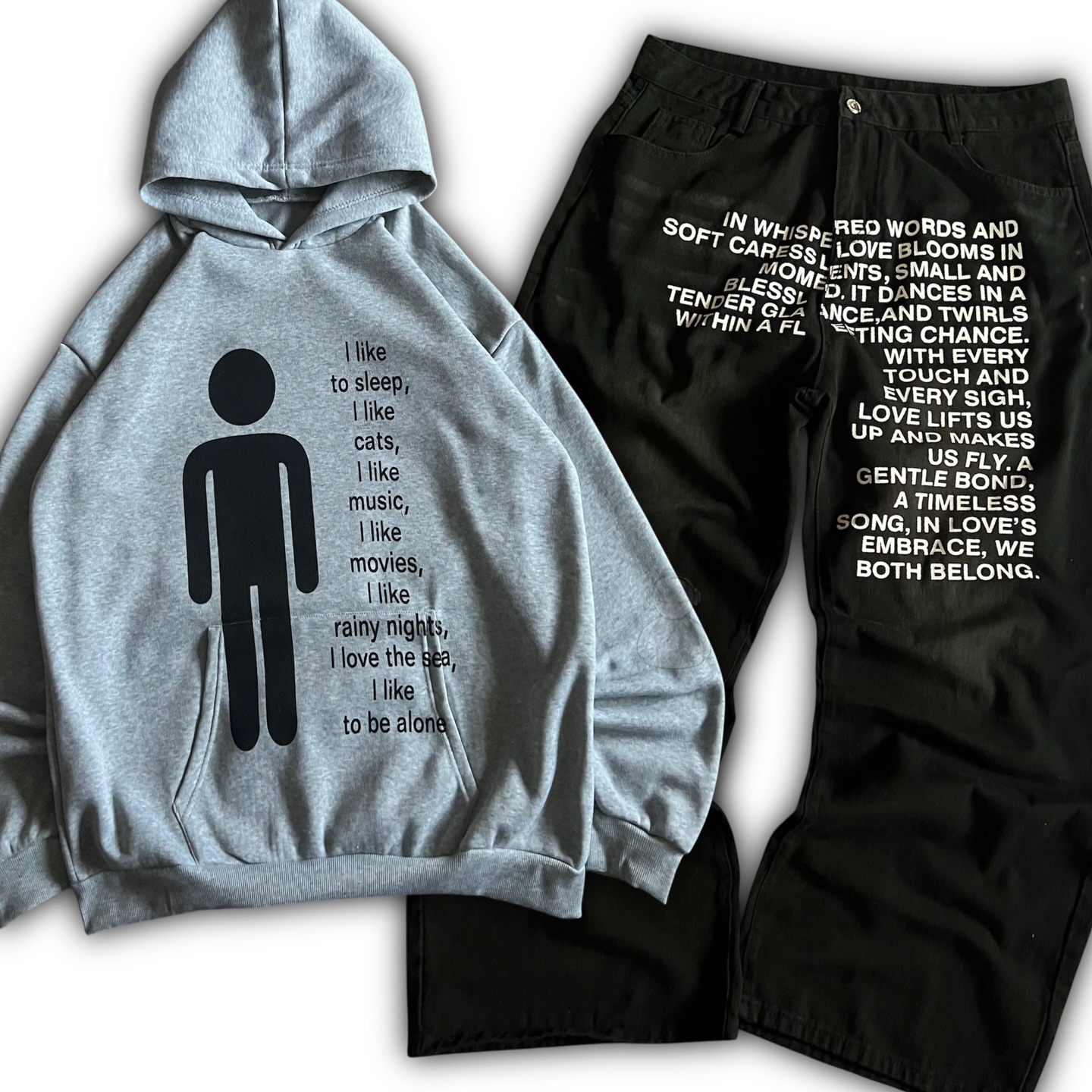 Mens Fashion Streetwear - Amerikaanse patroonletter jeans Y2K heren hoodies