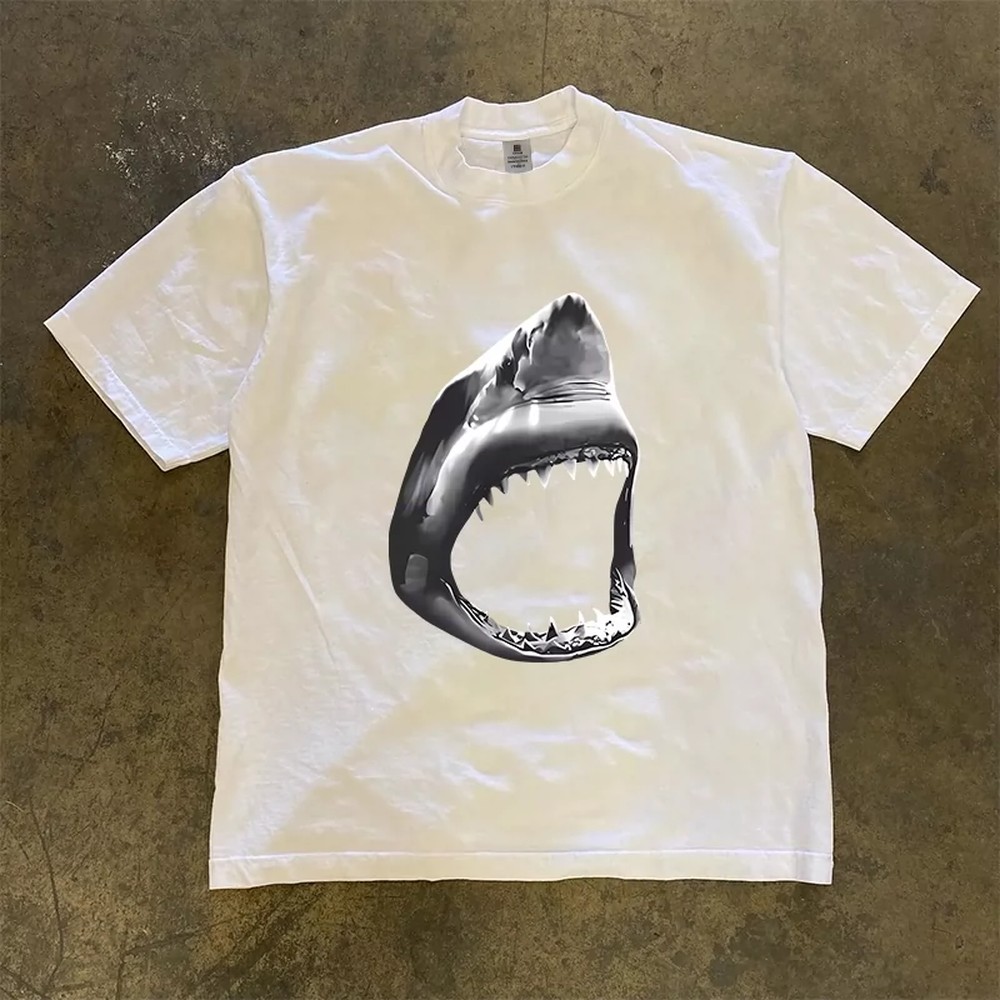 Mens Fashion Young - Great White Shark T-shirt Heren Dames