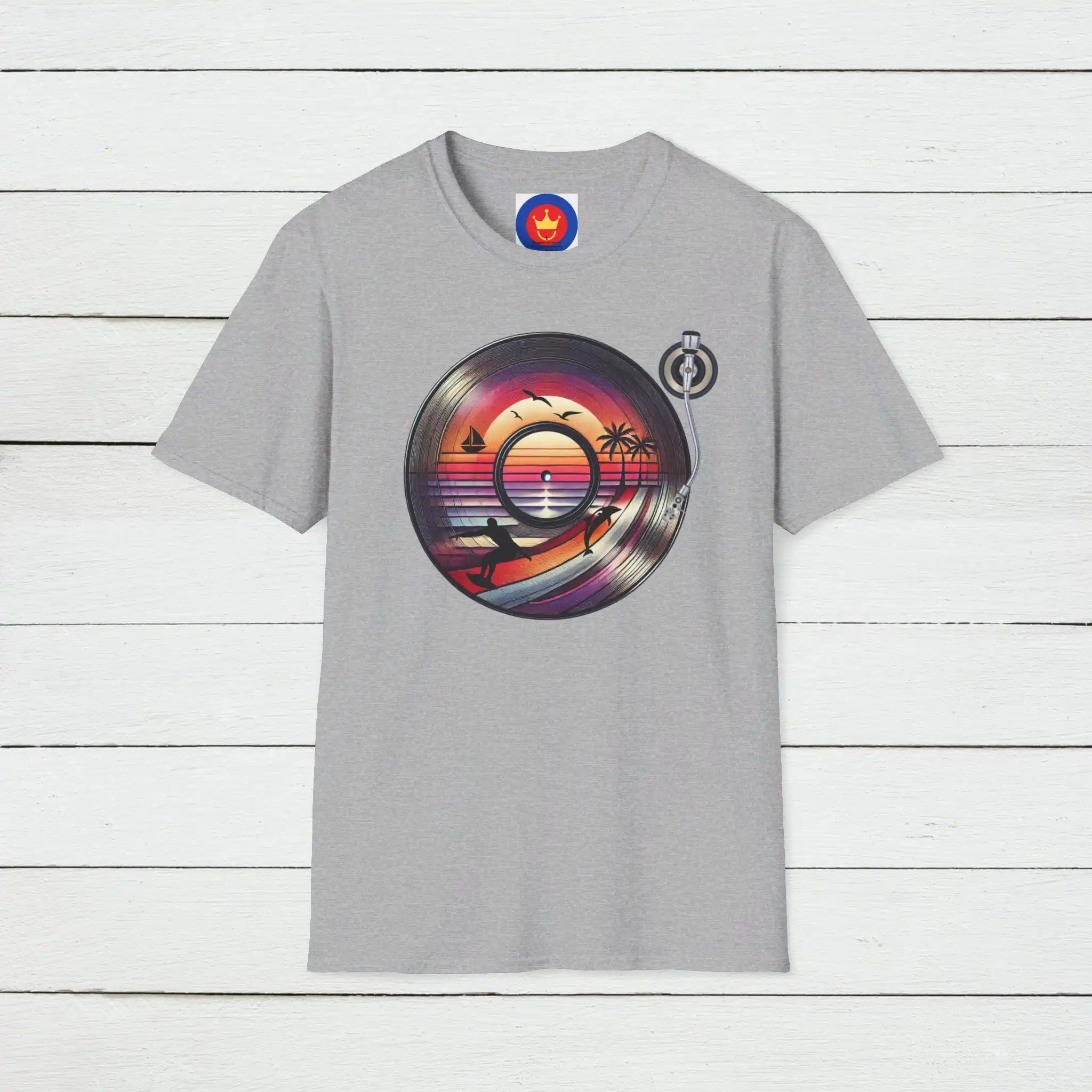 Men'S Fashion 70S - Retro strand vinyl T-shirt vintage kustmuziek