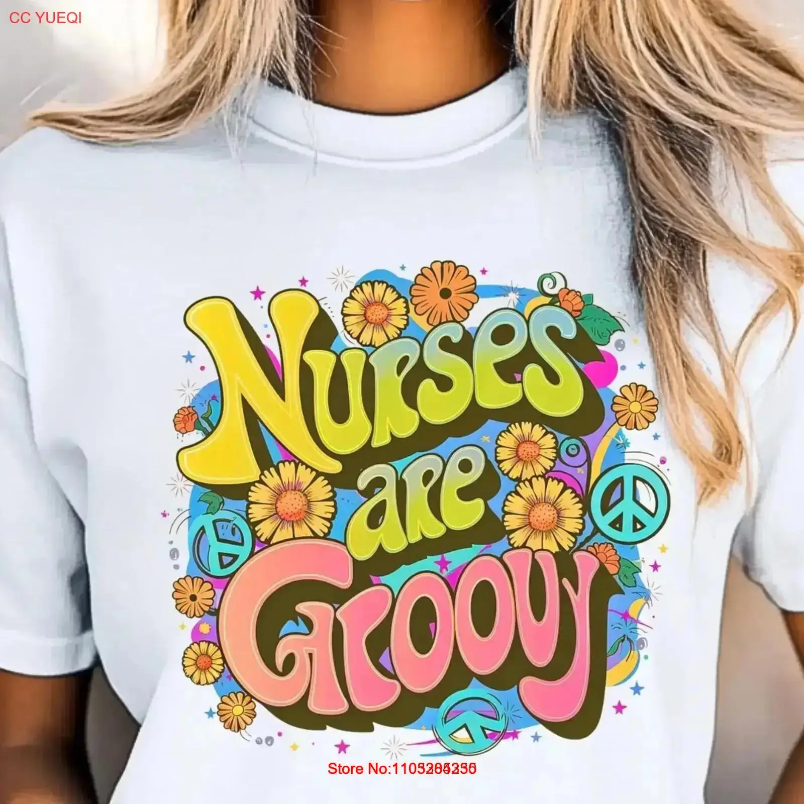 Men'S Fashion 70S - Retro verpleegsters zijn groovy T-shirt hippie-stijl