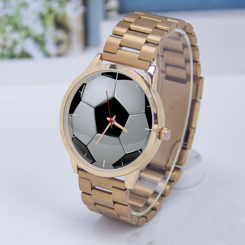 Mens Fashion Bracelet - Voetbal Voetbal Ontwerp Fans Zilver Herenhorloge
