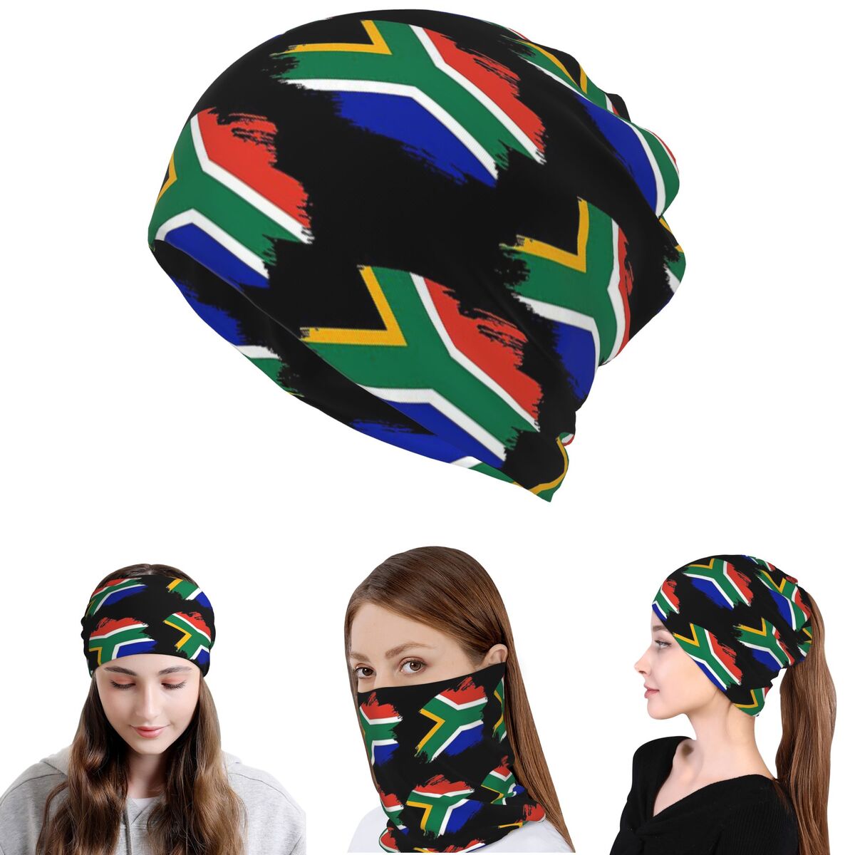 Beanie Winter Hat - Zuid-Afrikaanse Springboks Vlag Bandana Nekbeschermer Magische