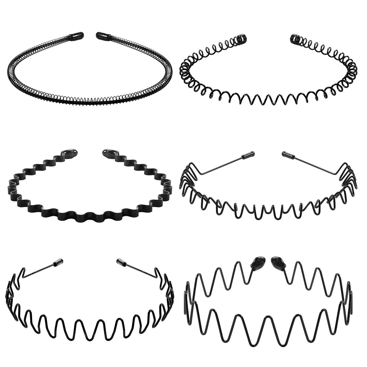 Men Fashion Hair Style - 6 stuks modieuze zwarte metalen golvende