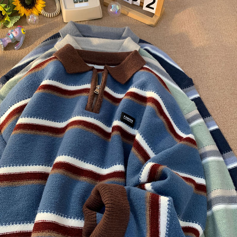 Turtleneck Sweater Men - Japan mannen Y2K Gebreide Warme Polo