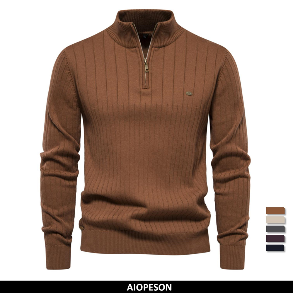 Turtleneck Sweater Men - 2023 Nieuwe herfst rits trui truien