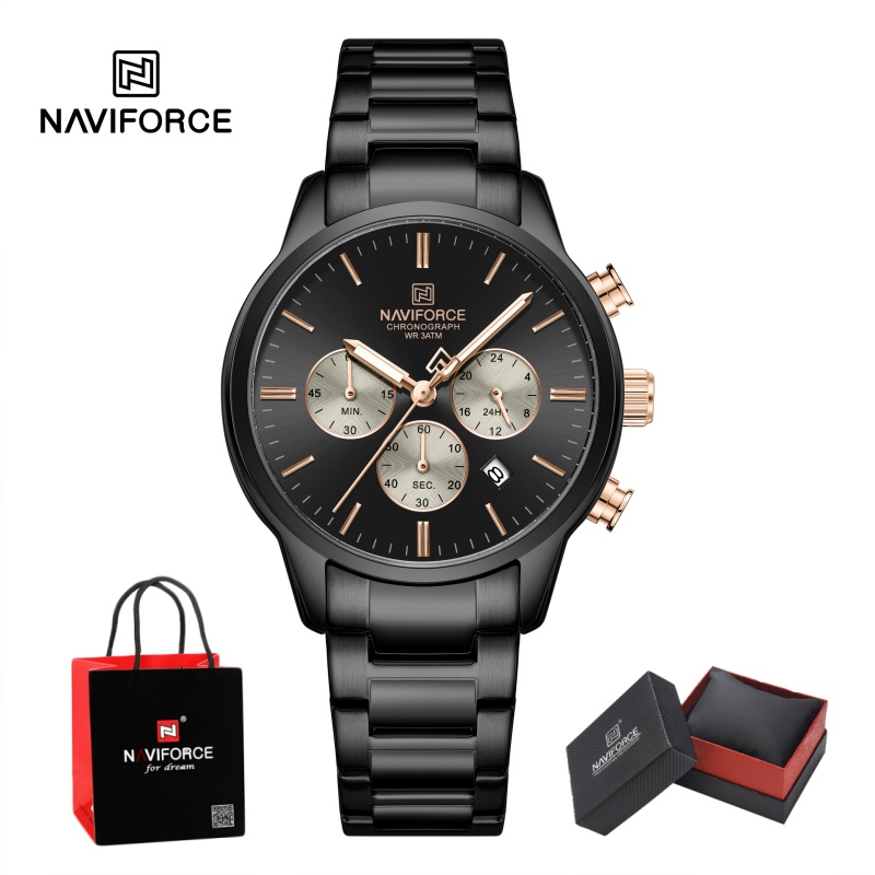 Men'S Fashion Box - NAVIFORCE Heren Quartz Chronograaf Horloge Waterdicht