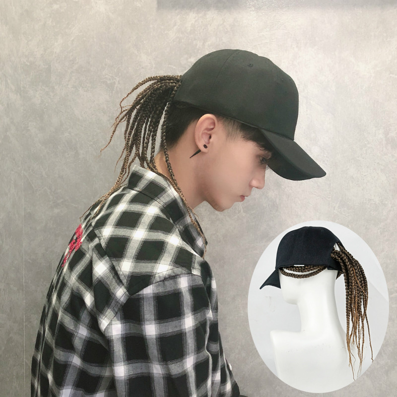 Men Fashion Hair Style - Synthetische pruik met krullend haar, geïntegreerde