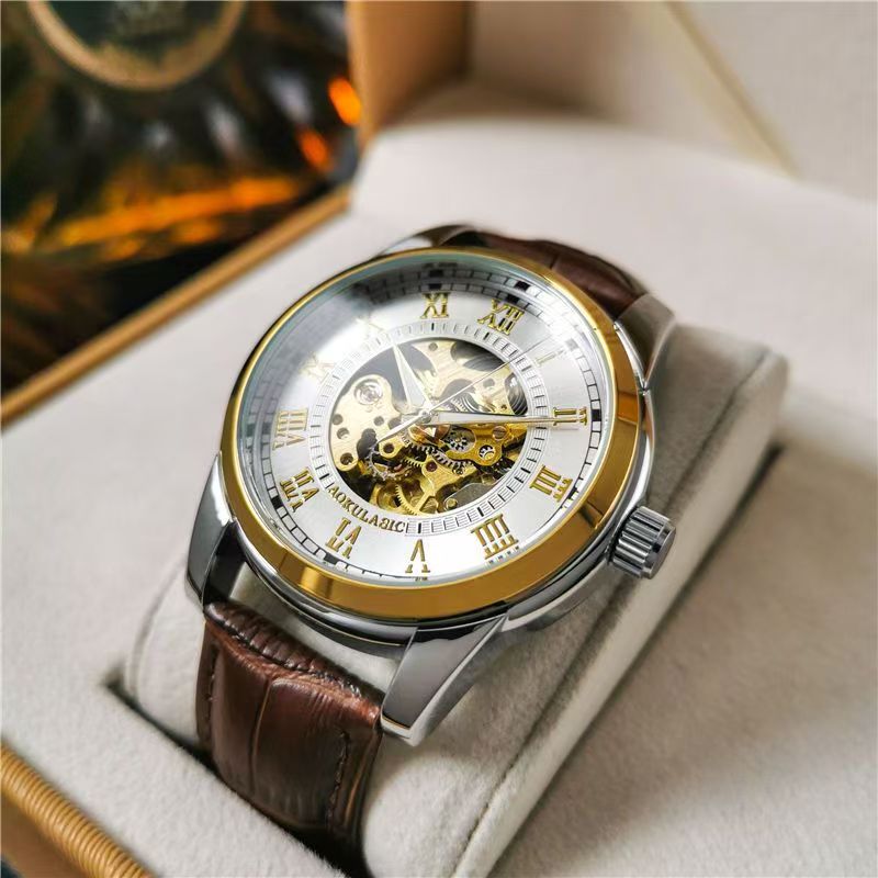 Mens Fashion Young - Elegant automatisch mechanisch herenhorloge met skeletontwerp