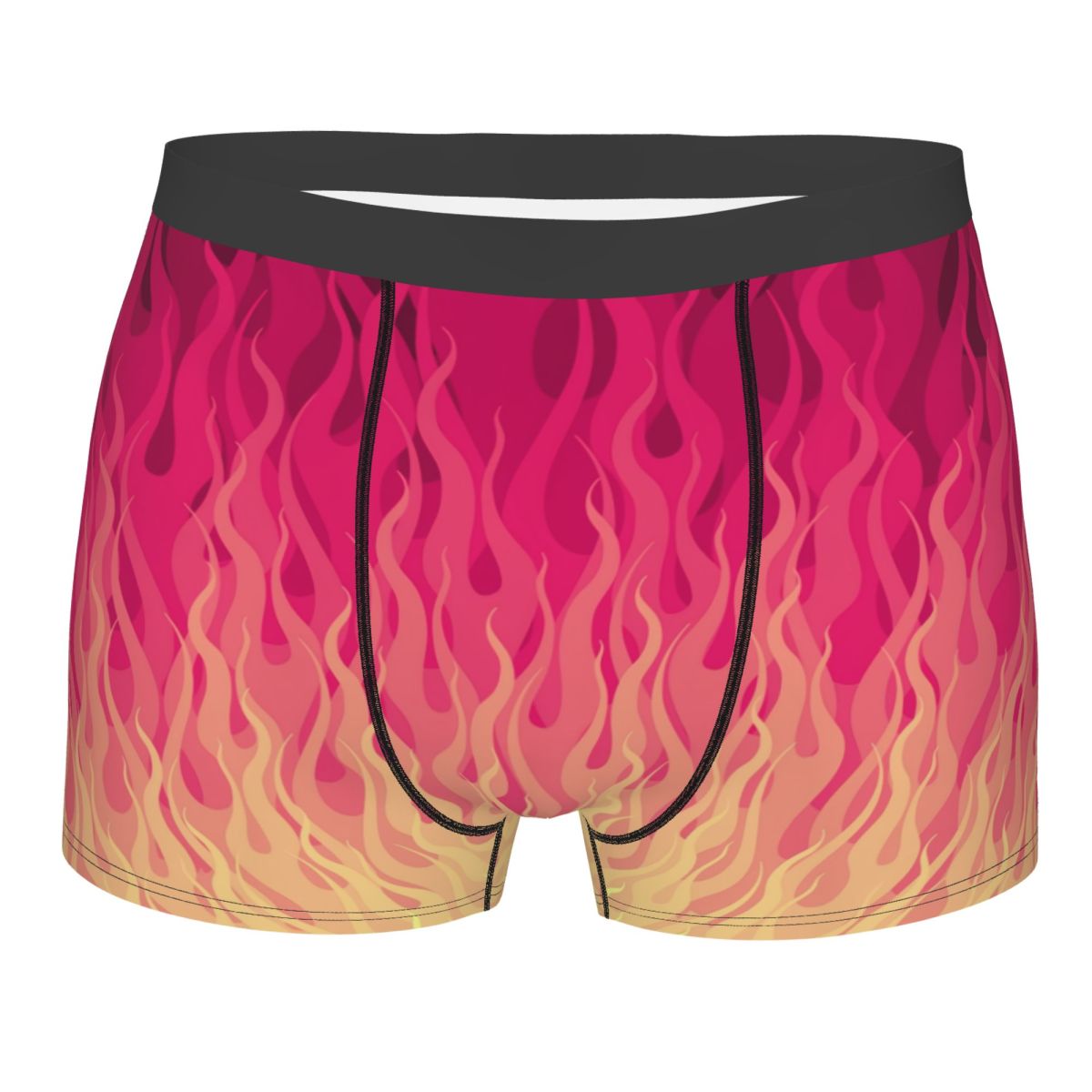 Men'S Fashion Underwear - Aangepaste roze brandende vlammen vuurpatroon boxers