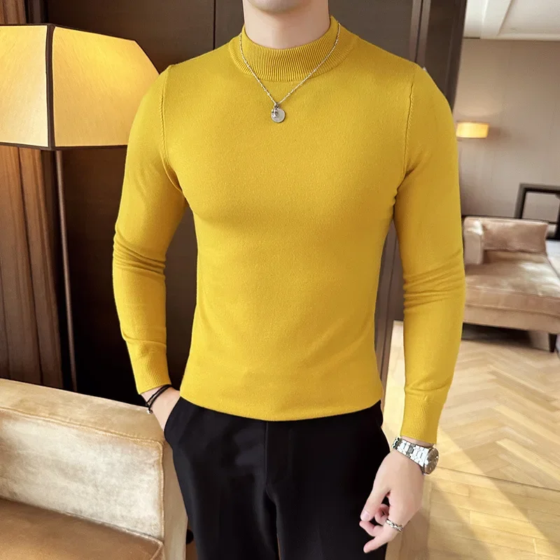 Turtleneck Sweater Men - 12-kleuren halfhoge hals herentrui herfst winter
