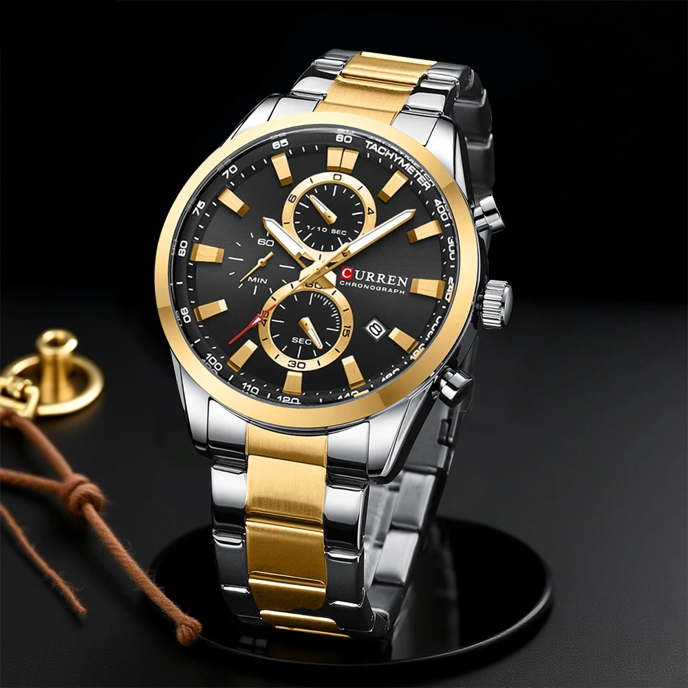 Mens Fashion Watch - CURREN Casual quartz chrono sporthorloges merken
