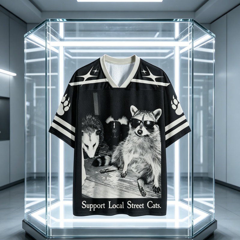 Men'S Fashion V Neck T Shirts - 2026 Zomer Mode Nieuwe Fun Raccoon