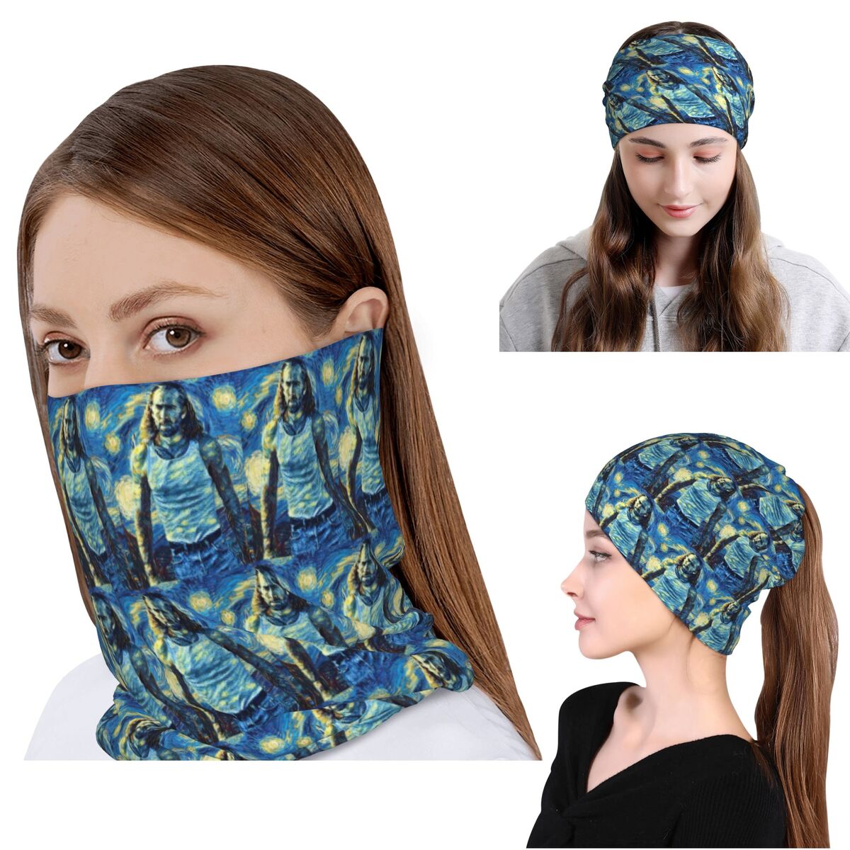 Beanie Winter Hat - Nicolas Cage Stage Bandana Nekbedekking Maskersjaal