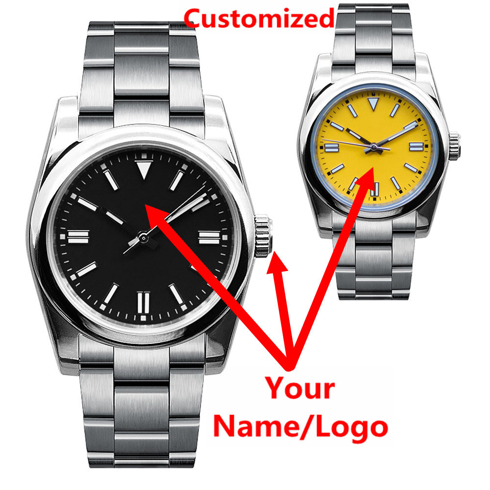 Mens Fashion Bracelet - Aangepast logo herenhorloge saffier luxe NH35/miyota