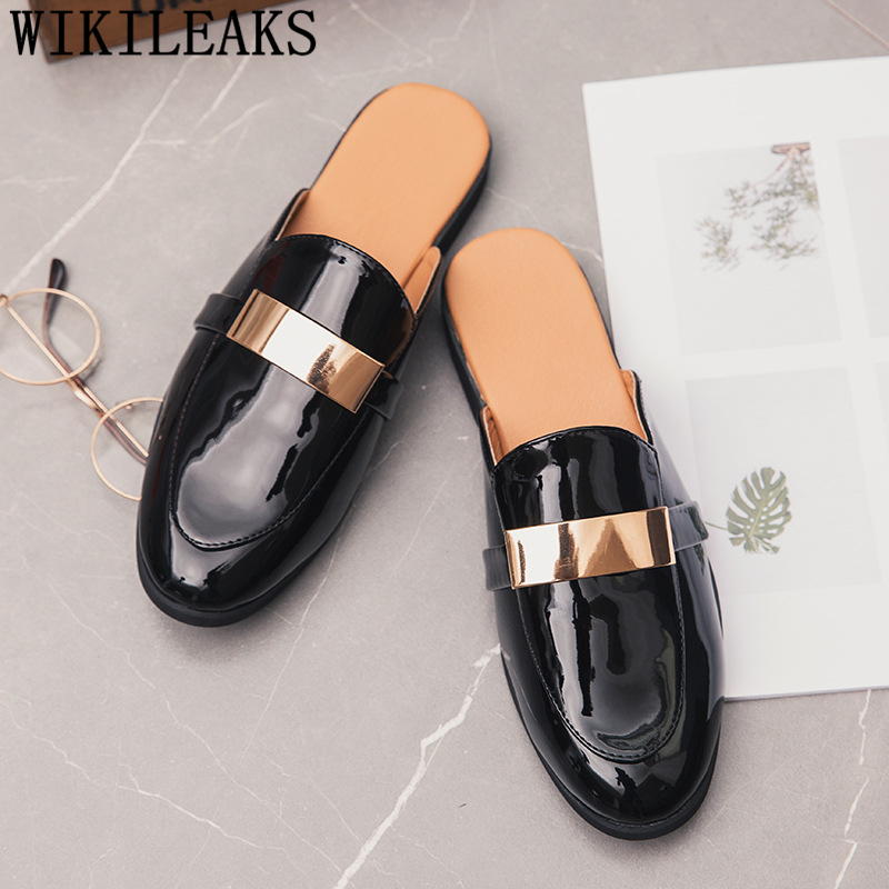 Mens Fashion Zapatos - Zwart Half Schoenen Voor Mannen Lakleer