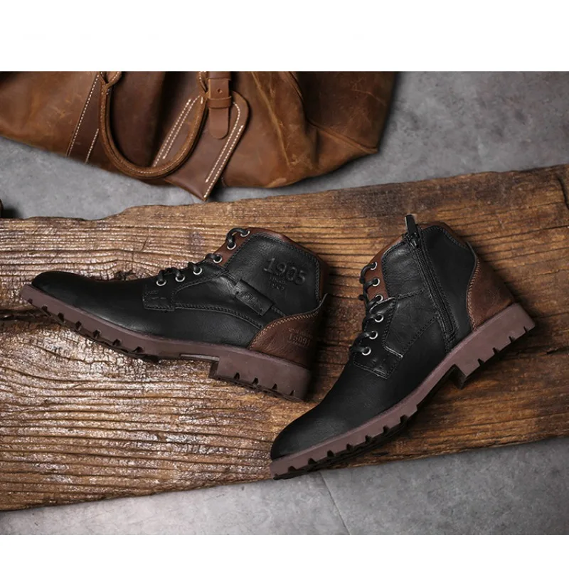 Leren heren enkellaarsjes Grot - Mens Fashion Combat Boots recensie en prijs