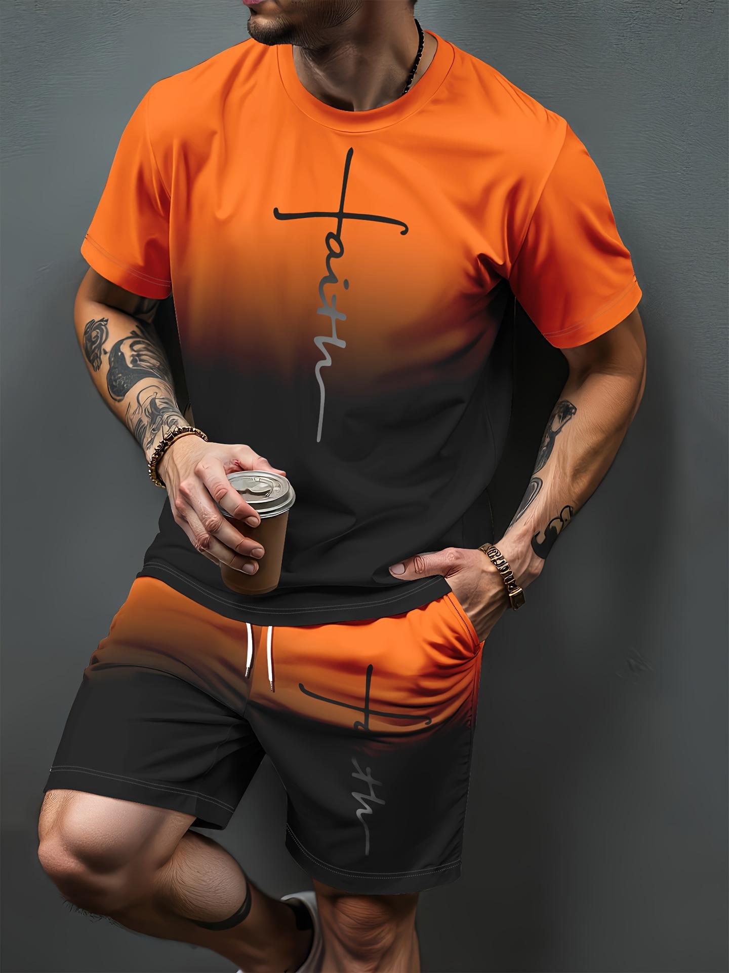 Gradiënt Letter Patroon 3D Pri - Men'S Fashion 2025 recensie en prijs