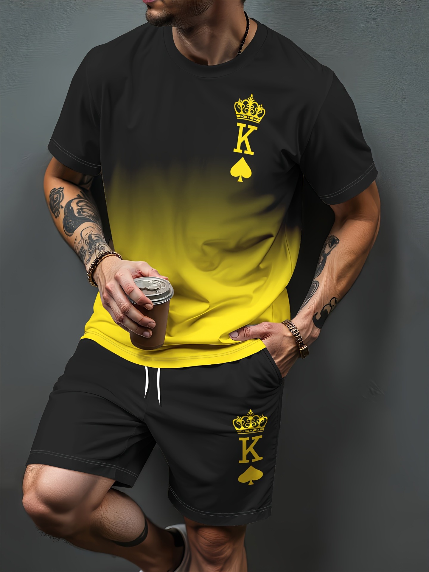 Gradiënt Letter Patroon 3D Pri - Men'S Fashion 2025 recensie en prijs
