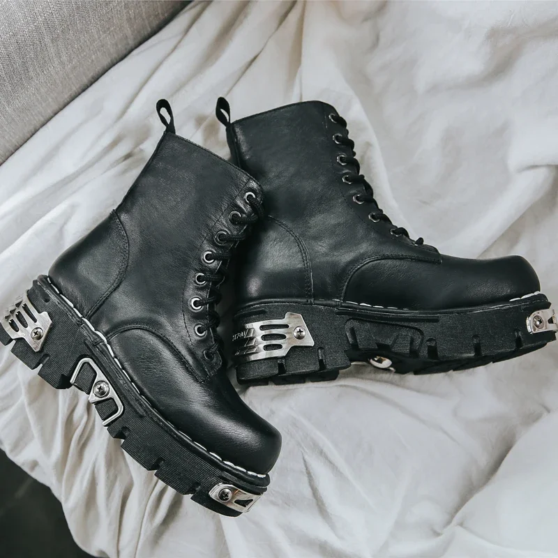 Nieuwe mode punk heren lederen - Mens Fashion Combat Boots recensie en prijs