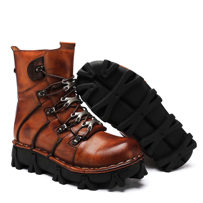 Mode heren koeienhuid lederen  - Mens Fashion Combat Boots recensie en prijs