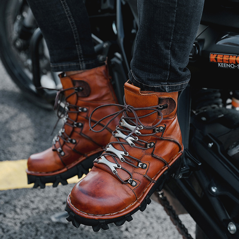 Mode heren koeienhuid lederen  - Mens Fashion Combat Boots recensie en prijs