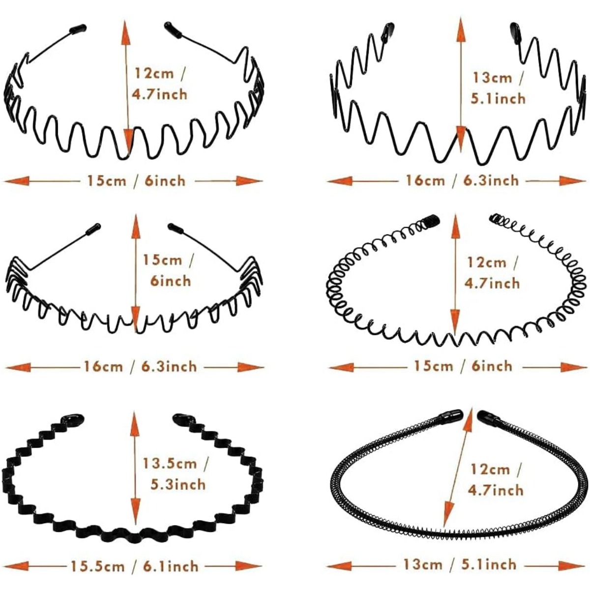 6 stuks modieuze zwarte metale - Men Fashion Hair Style recensie en prijs
