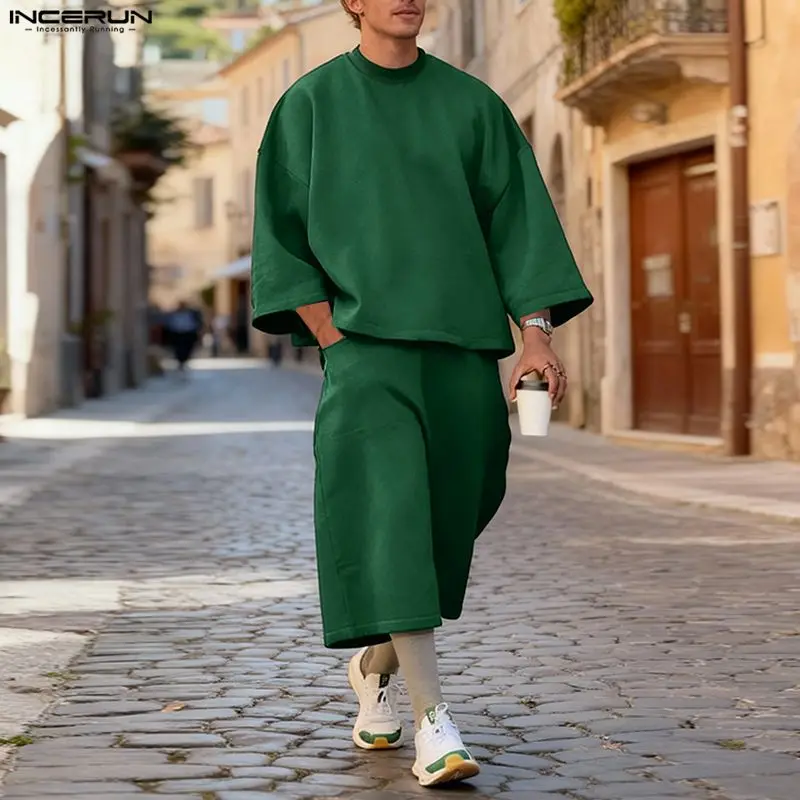 INCERUN Mannen Sets Effen Kleu - Mens Fashion Streetwear recensie en prijs