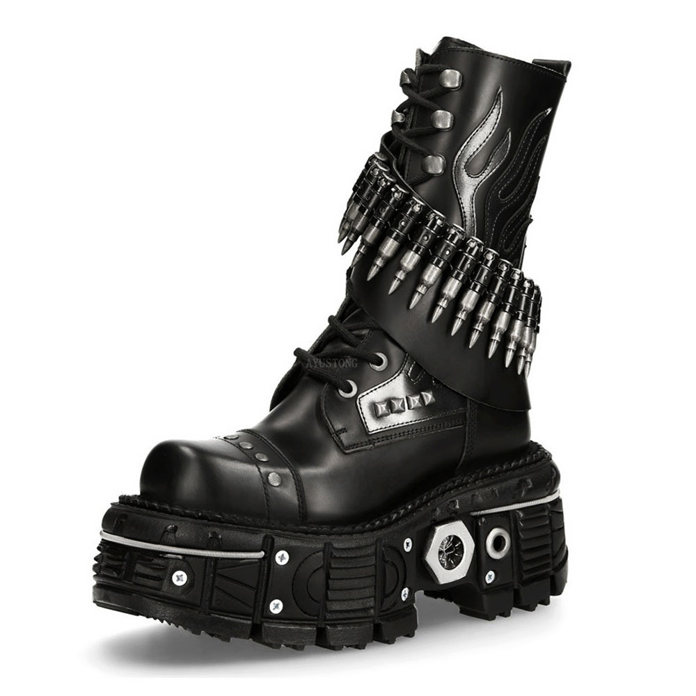 Mode Nieuwe Dikke Zool Klinkna - Mens Fashion Combat Boots recensie en prijs