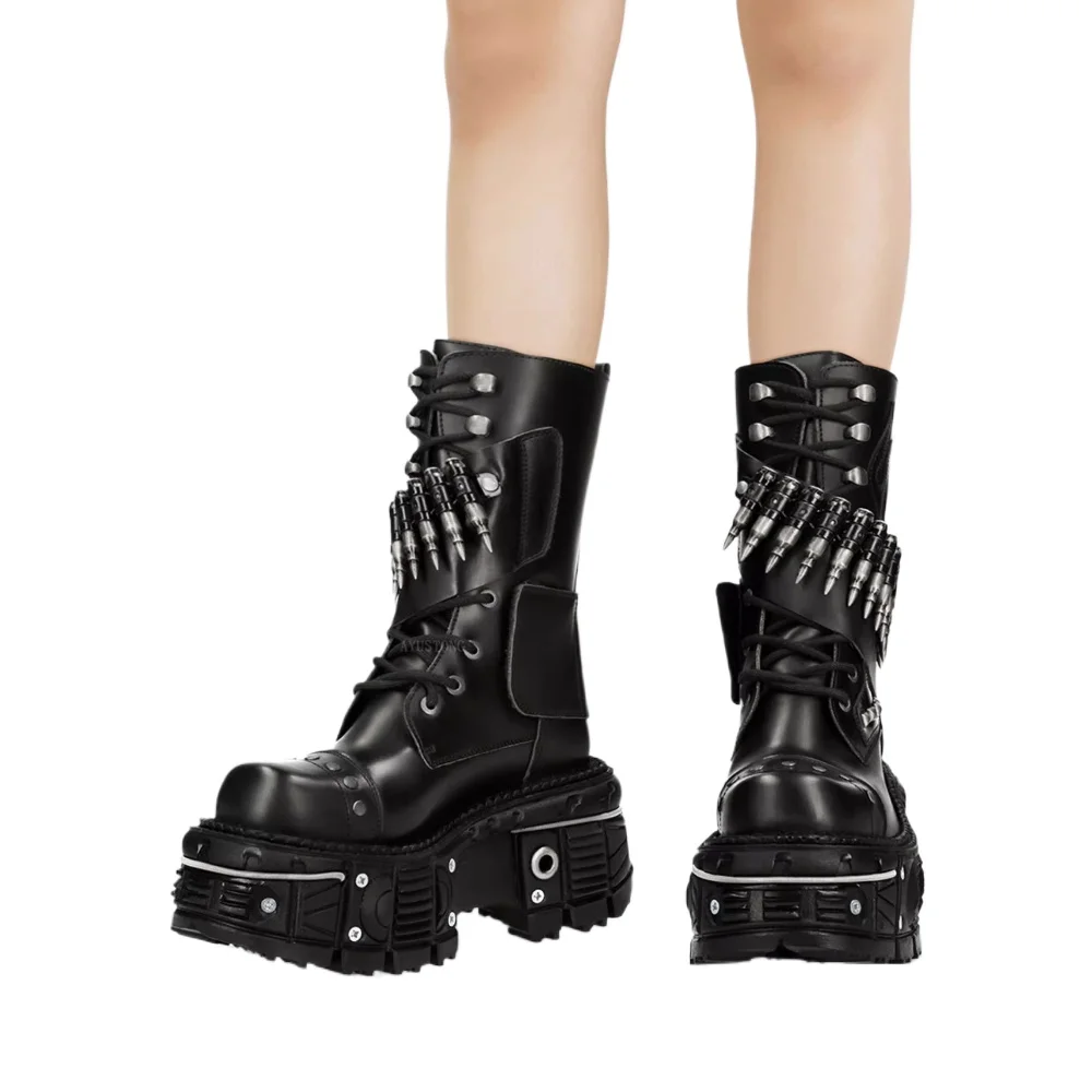 Mode Nieuwe Dikke Zool Klinkna - Mens Fashion Combat Boots recensie en prijs
