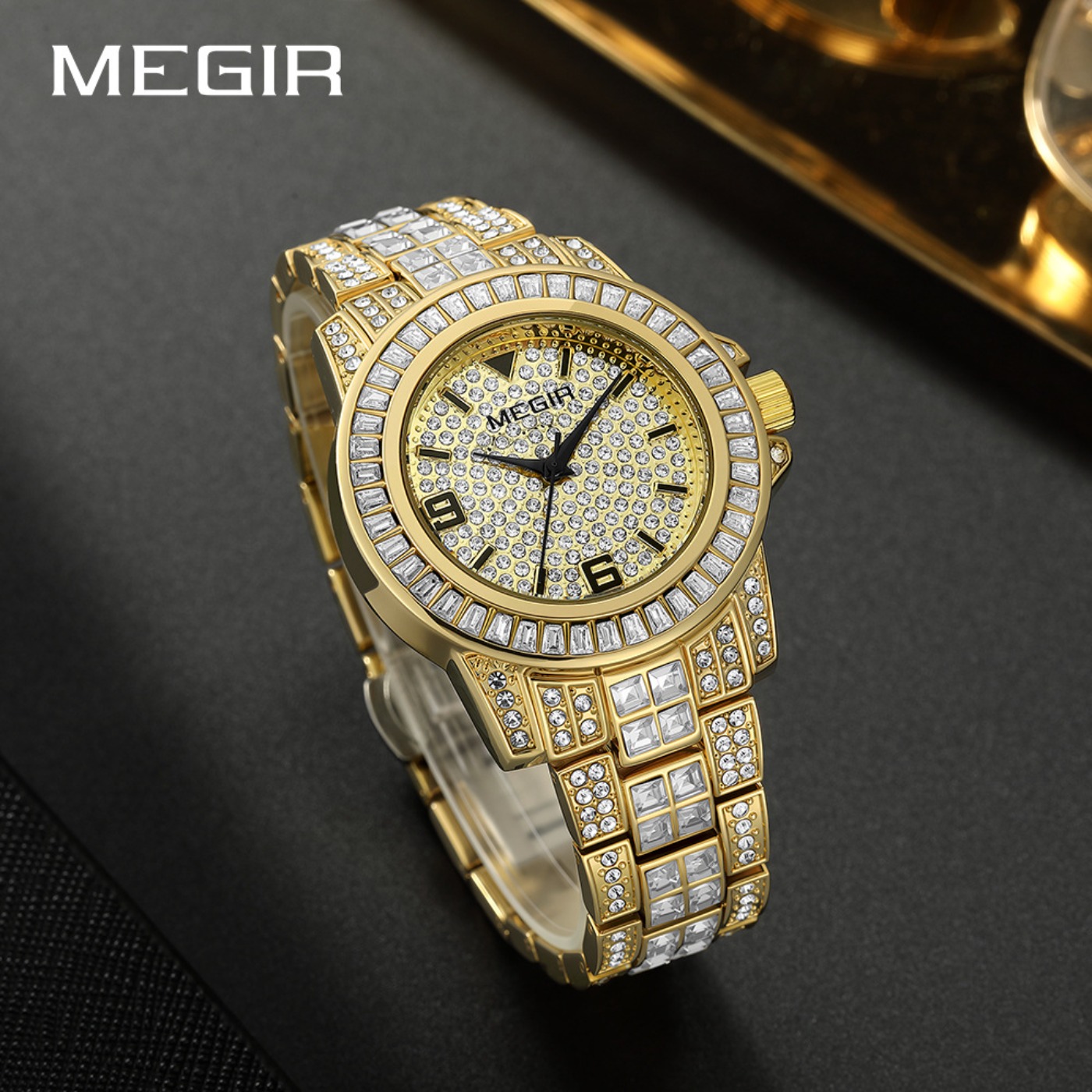 MEGIR Luxe diamanten horloges  - Mens Fashion Bracelet recensie en prijs