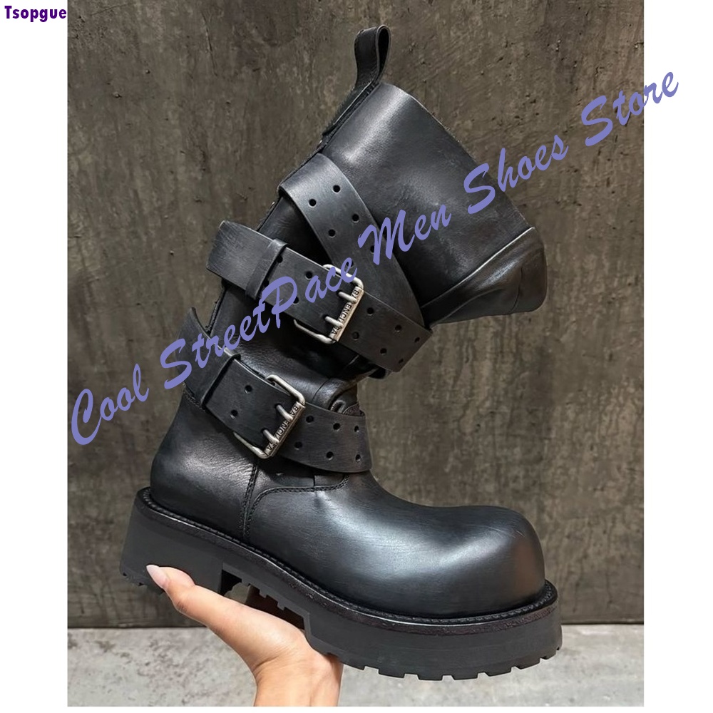 Multi-gesp platform enkellaarz - Mens Fashion Combat Boots recensie en prijs