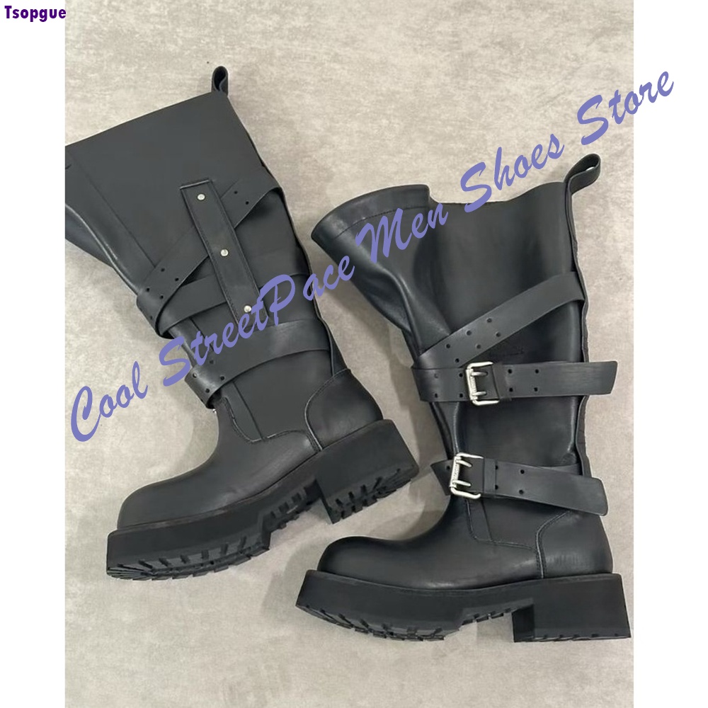 Multi-gesp platform enkellaarz - Mens Fashion Combat Boots recensie en prijs