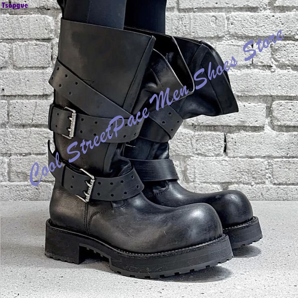 Multi-gesp platform enkellaarz - Mens Fashion Combat Boots recensie en prijs