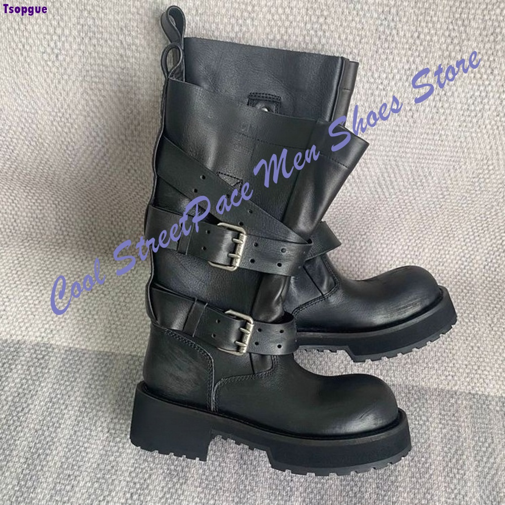 Multi-gesp platform enkellaarz - Mens Fashion Combat Boots recensie en prijs