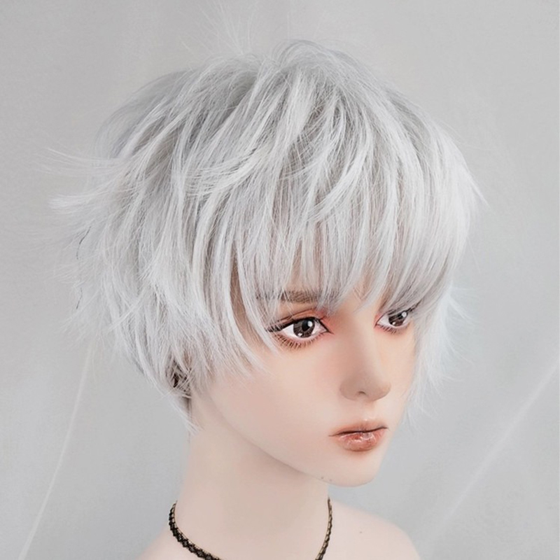 Anime Cosplay Pruik Wit Gesimu - Men Fashion Hair Style recensie en prijs