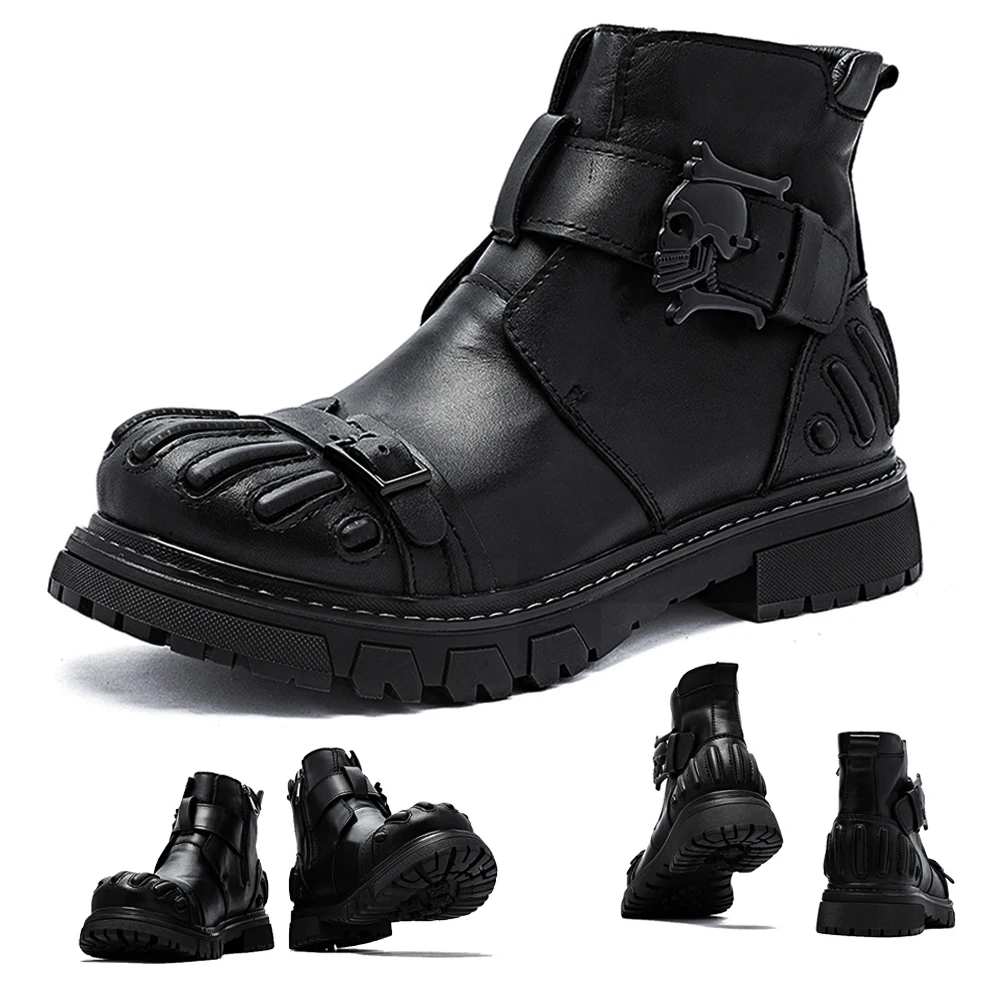 Nieuwe mode heren lederen goth - Mens Fashion Combat Boots recensie en prijs