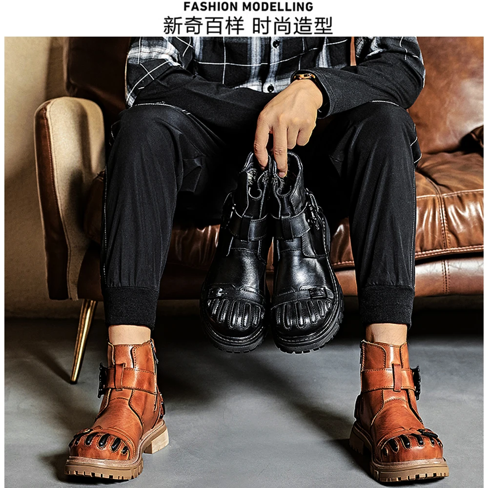 Nieuwe mode heren lederen goth - Mens Fashion Combat Boots recensie en prijs
