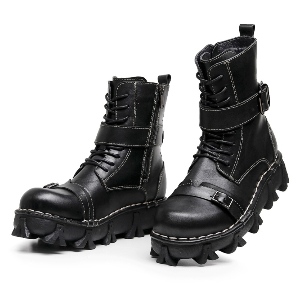 Mode heren lederen motorlaarze - Mens Fashion Combat Boots recensie en prijs