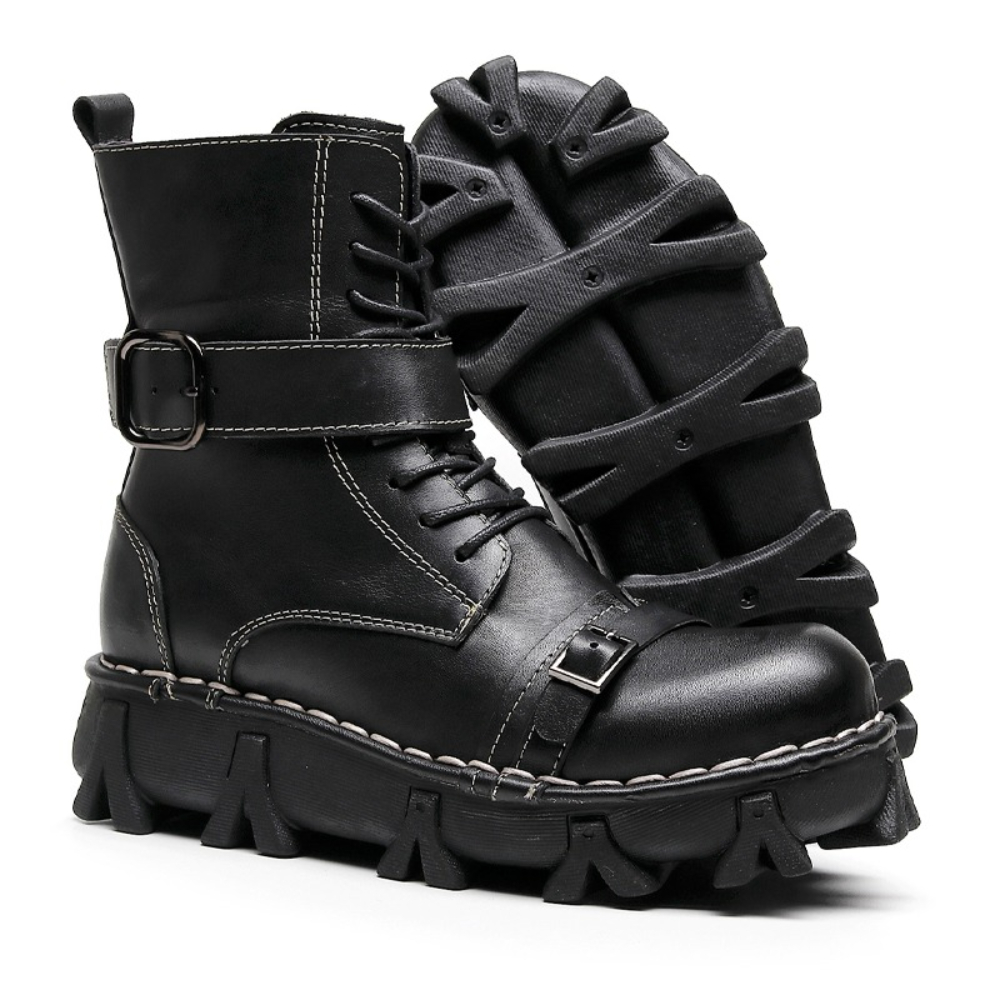 Mode heren lederen motorlaarze - Mens Fashion Combat Boots recensie en prijs
