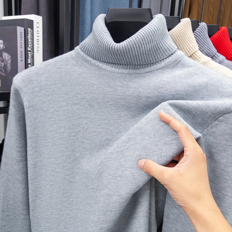 Herfst heren hoge kwaliteit ge - Turtleneck Sweater Men recensie en prijs