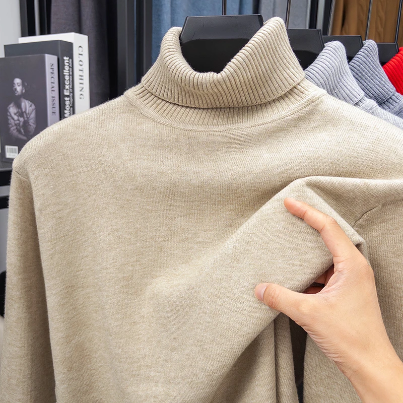 Herfst heren hoge kwaliteit ge - Turtleneck Sweater Men recensie en prijs
