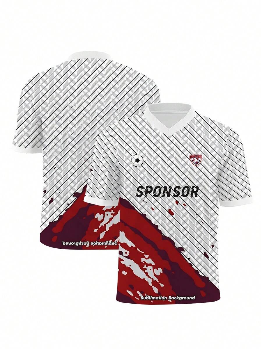 Voetbal-T-shirt voor heren, st - Men'S Fashion V Neck T Shirts recensie en prijs