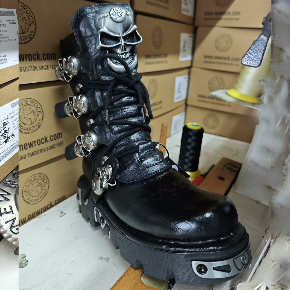 Mode Echt Lederen Heren Motorl - Mens Fashion Combat Boots recensie en prijs