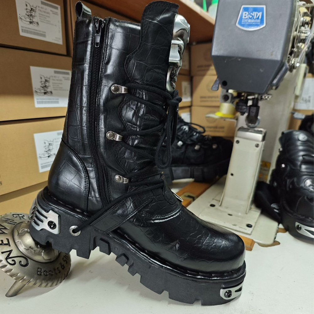 Mode Echt Lederen Heren Motorl - Mens Fashion Combat Boots recensie en prijs
