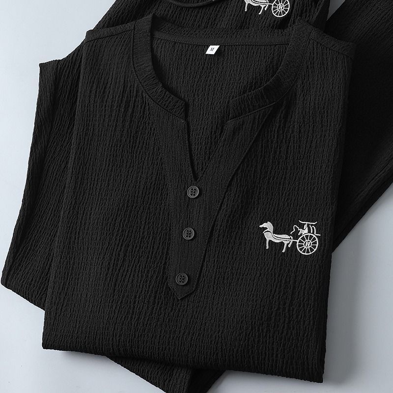 Nieuwe zomermode trendy linnen - Men'S Fashion V Neck T Shirts recensie en prijs