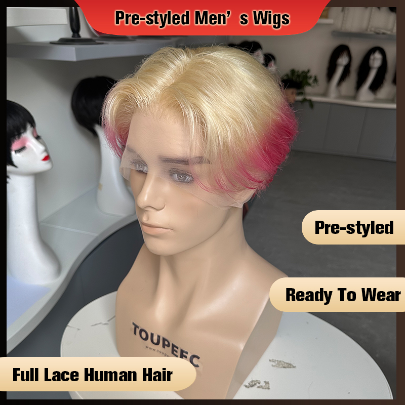 Voorgekapselde mannen pruik va - Men Fashion Hair Style recensie en prijs