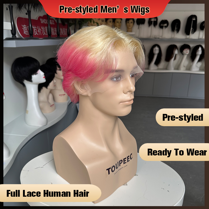 Voorgekapselde mannen pruik va - Men Fashion Hair Style recensie en prijs