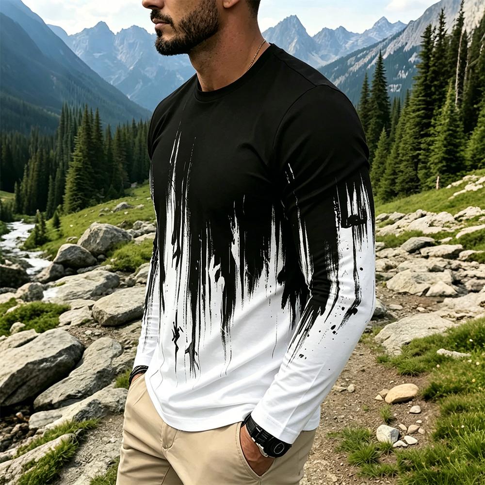 Herentrui met gradiënt inktspa - Men'S Fashion T Shirts recensie en prijs